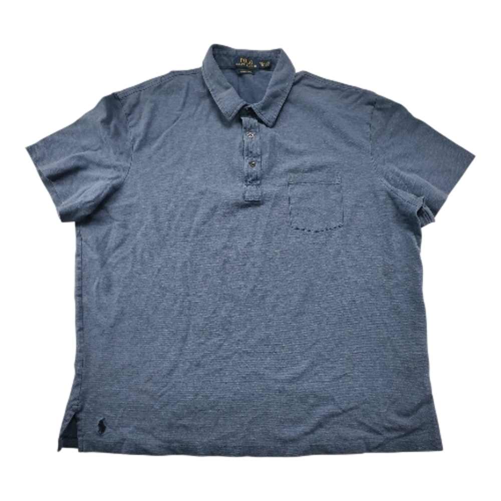 Polo Ralph Lauren Indigo Wash Casual Heritage Polo Men's XXL Rare Minimalist